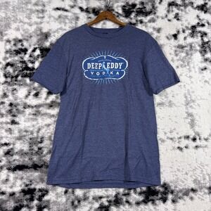 Deep Eddy Vodka T Shirt Mens Size Small Blue Short Sleeve Crew Neck Graphic Tee